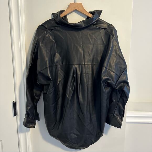 French Connection Faux Leather Top Small - Picture 5 of 9